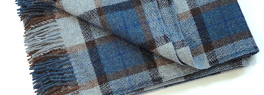 Saxon check lambswool throws