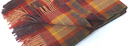 Saxon check lambswool throws