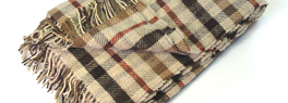 Saxon check lambswool throws