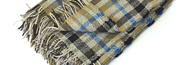 Saxon check lambswool throws