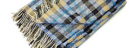 Saxon check lambswool throws